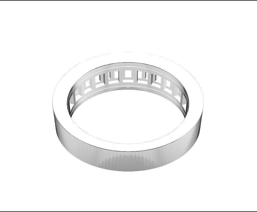 Baguette Ring  Band With Under Gallery  3D print model_13