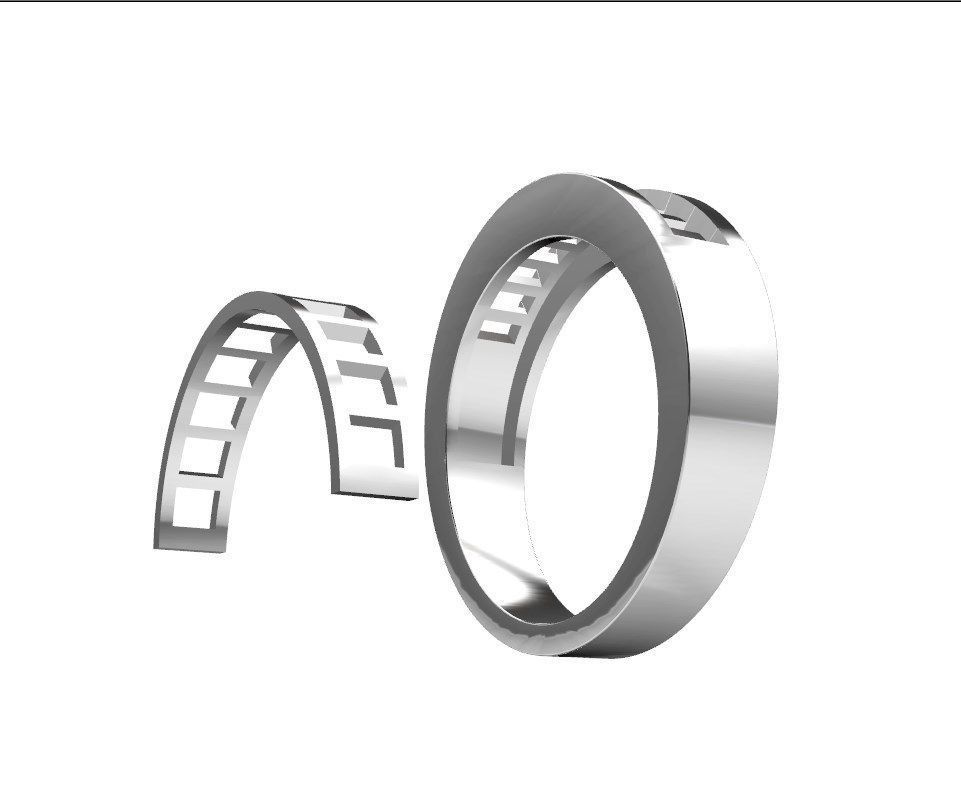 Baguette Ring  Band With Under Gallery  3D print model_7