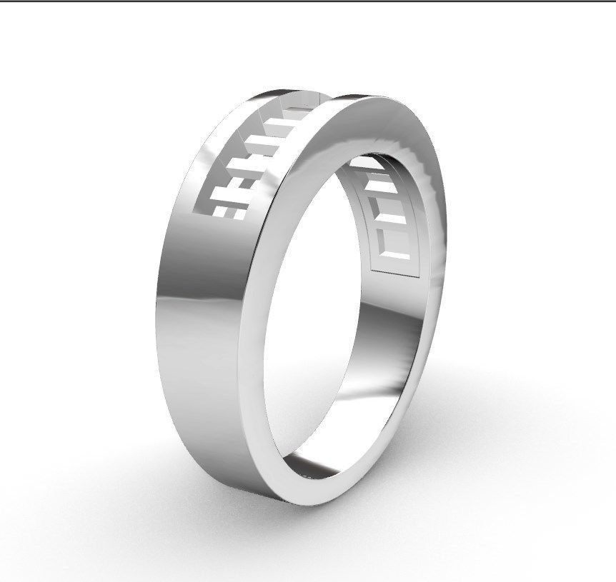 Baguette Ring  Band With Under Gallery  3D print model_12