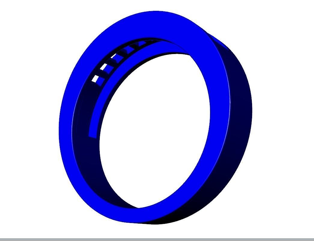 Baguette Ring  Band With Under Gallery  3D print model_2