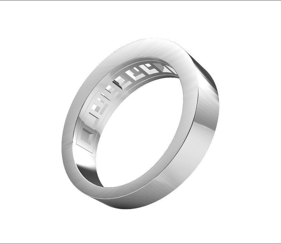 Baguette Ring  Band With Under Gallery  3D print model_11