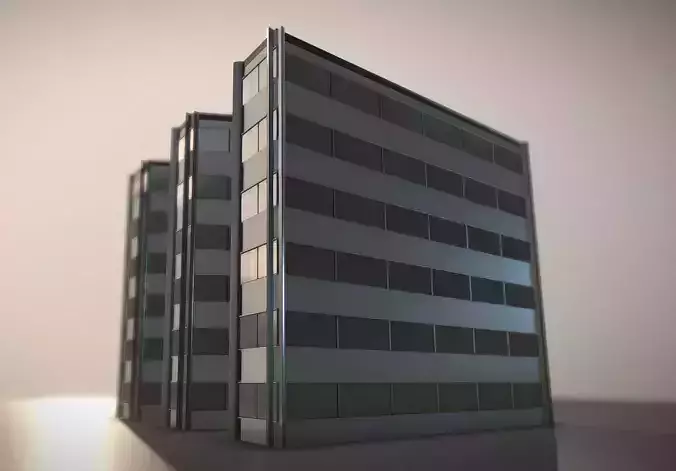 City Building Design W-1  Low-poly 3D model