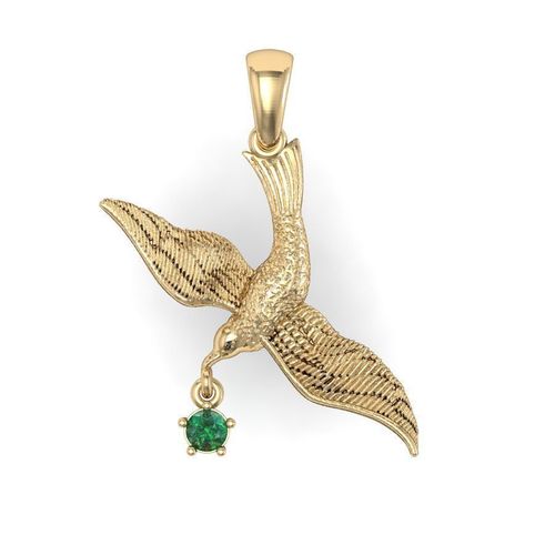 pendant bird gull with gems 3D print model