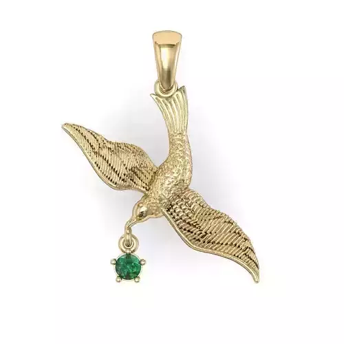 pendant bird gull with gems 3D print model