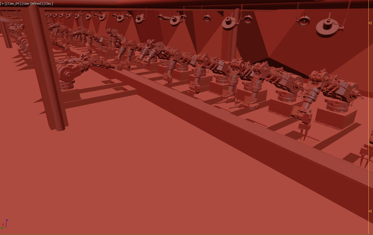 Robotic Factory Production 3d Printer Scene Animated Rigged 3D model_15