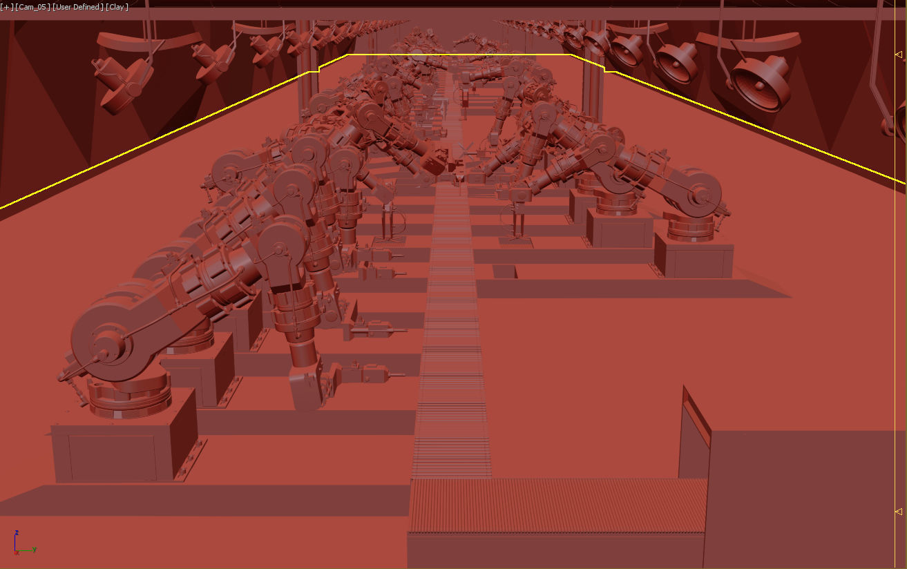 Robotic Factory Production 3d Printer Scene Animated Rigged 3D model_18