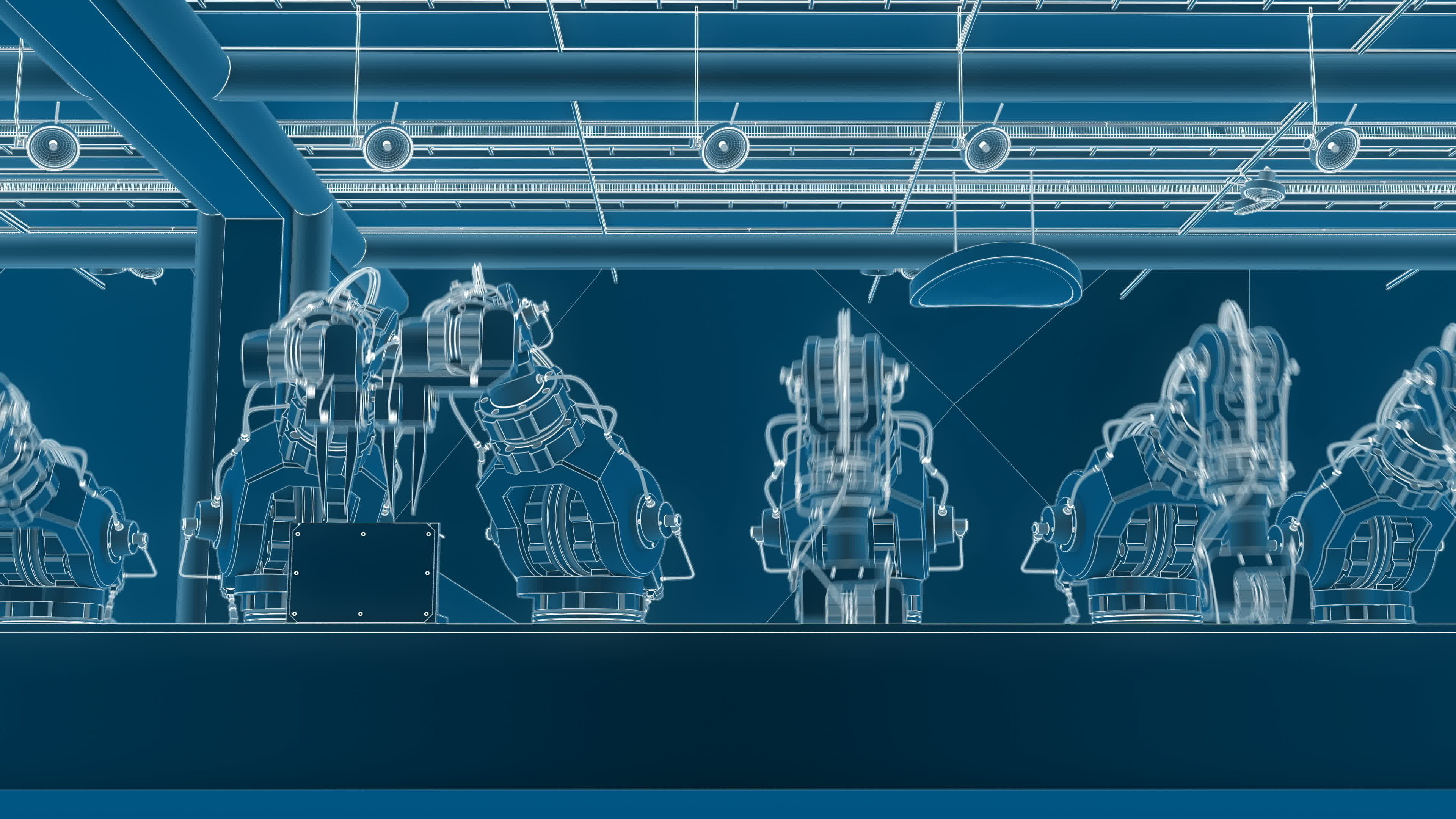 Robotic Factory Production 3d Printer Scene Animated Rigged 3D model_8