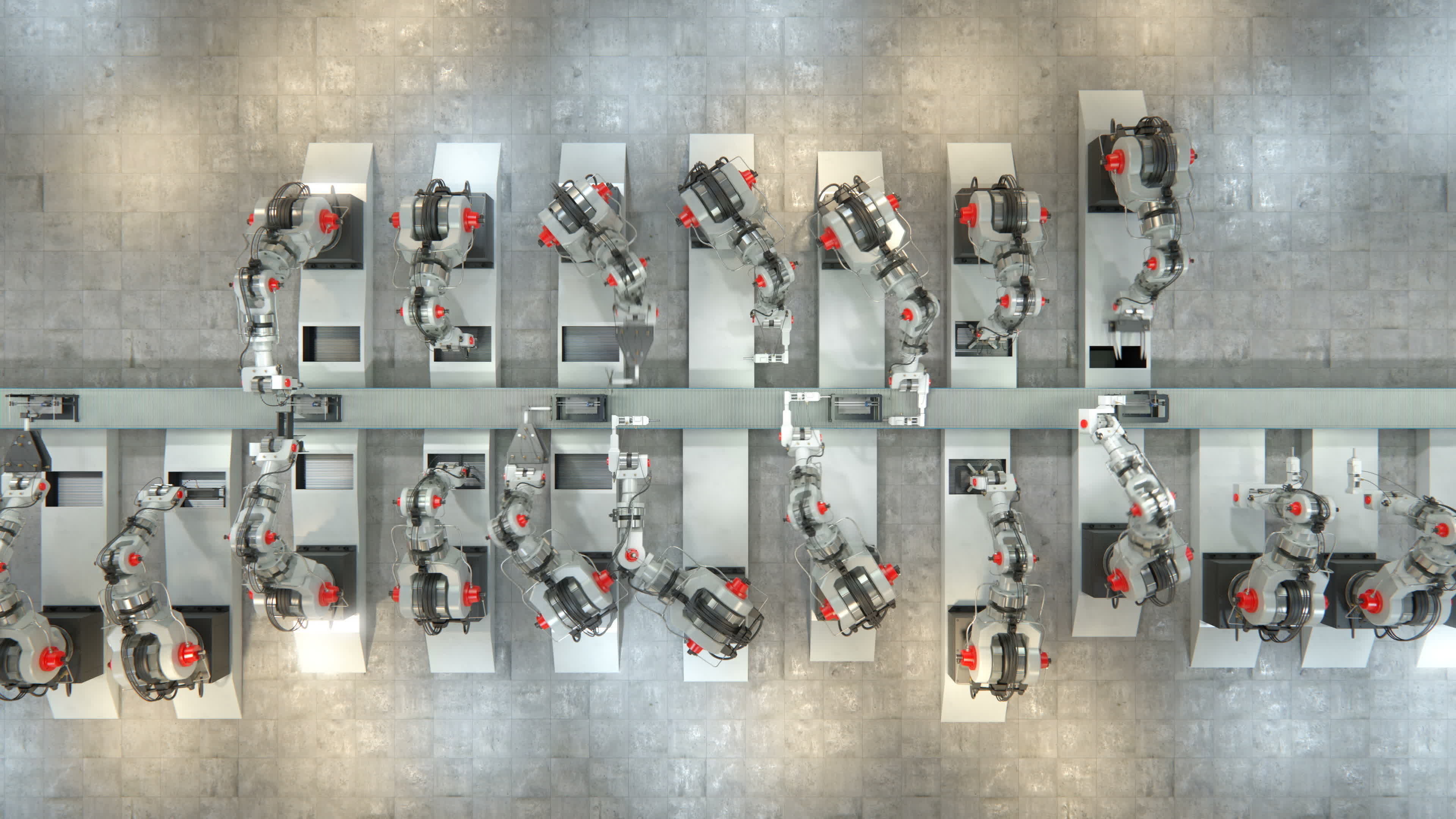 Robotic Factory Production 3d Printer Scene Animated Rigged 3D model_9