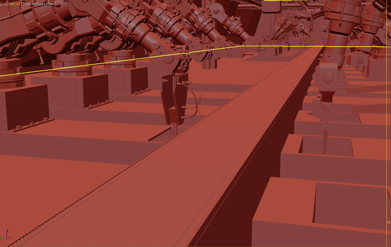 Robotic Factory Production 3d Printer Scene Animated Rigged 3D model_14