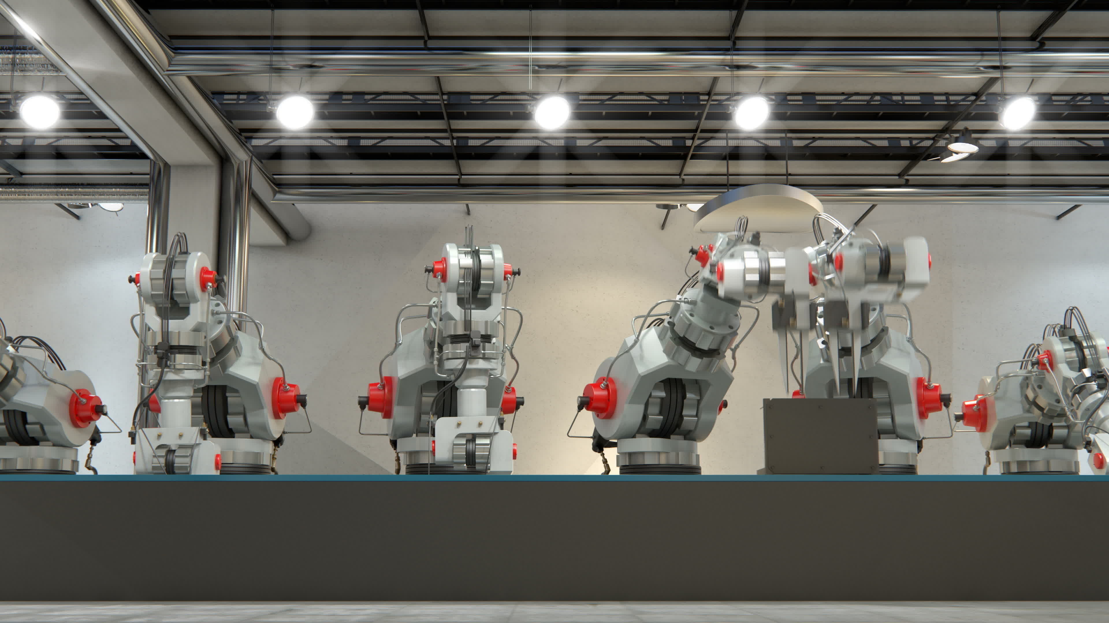 Robotic Factory Production 3d Printer Scene Animated Rigged 3D model_4