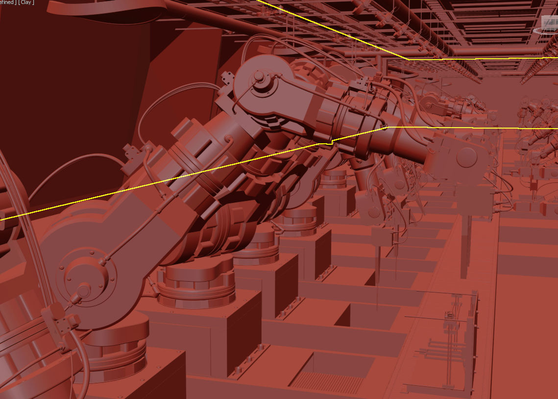 Robotic Factory Production 3d Printer Scene Animated Rigged 3D model_16