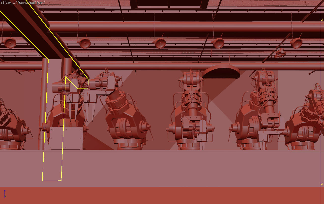 Robotic Factory Production 3d Printer Scene Animated Rigged 3D model_17