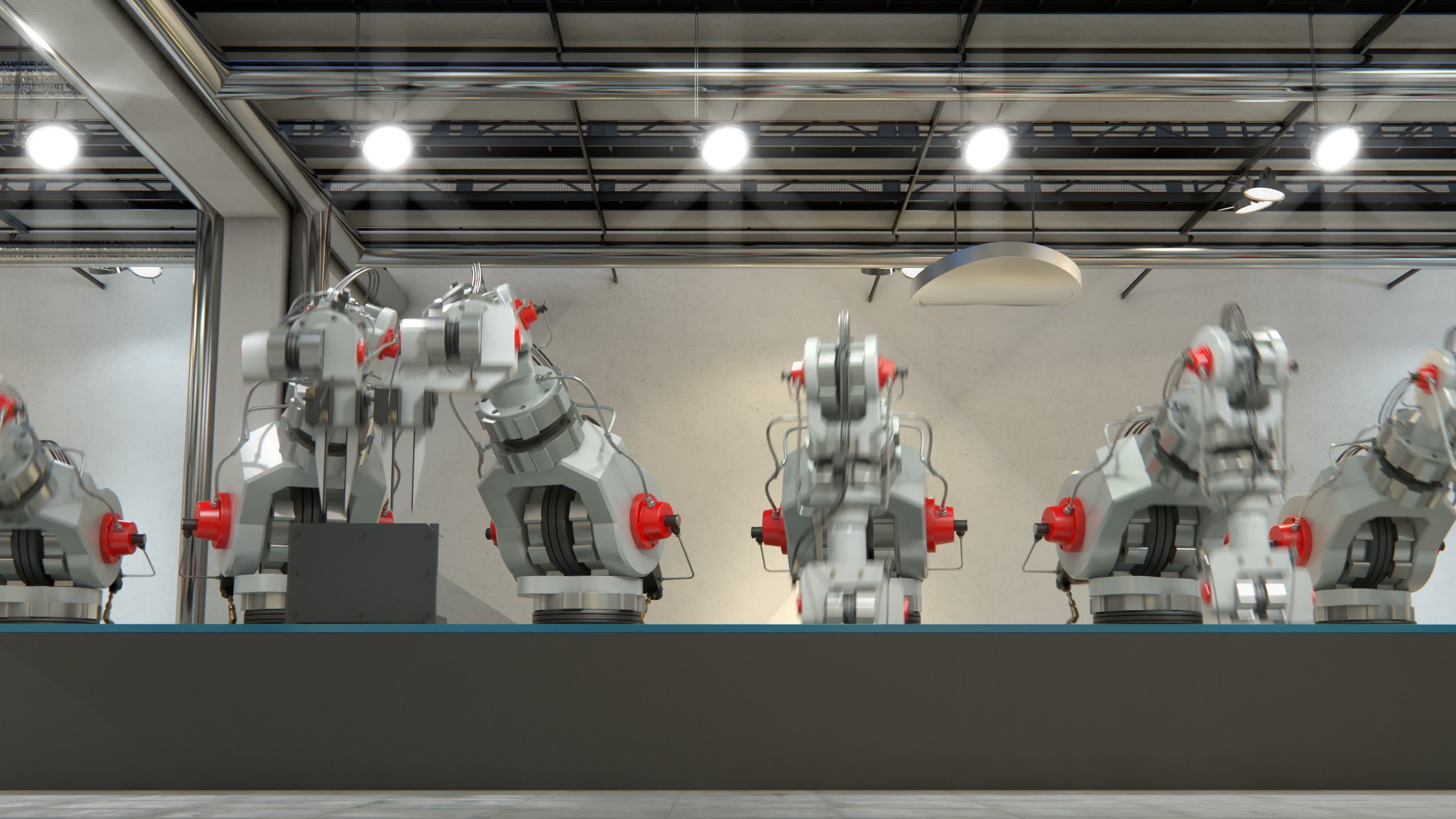 Robotic Factory Production 3d Printer Scene Animated Rigged 3D model_6