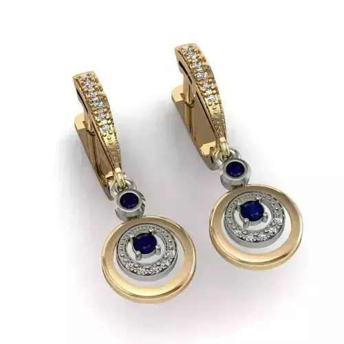 fashion earring with gems   3D print model