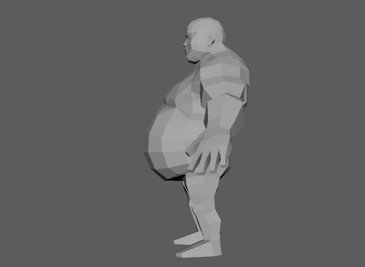 Base man 3 Low-poly 3D model_1