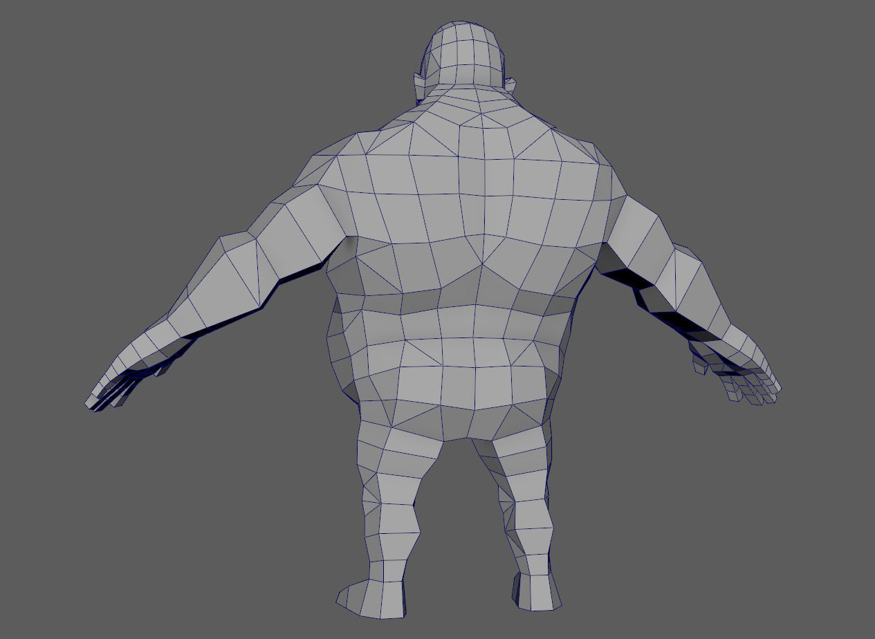 Base man 3 Low-poly 3D model_5