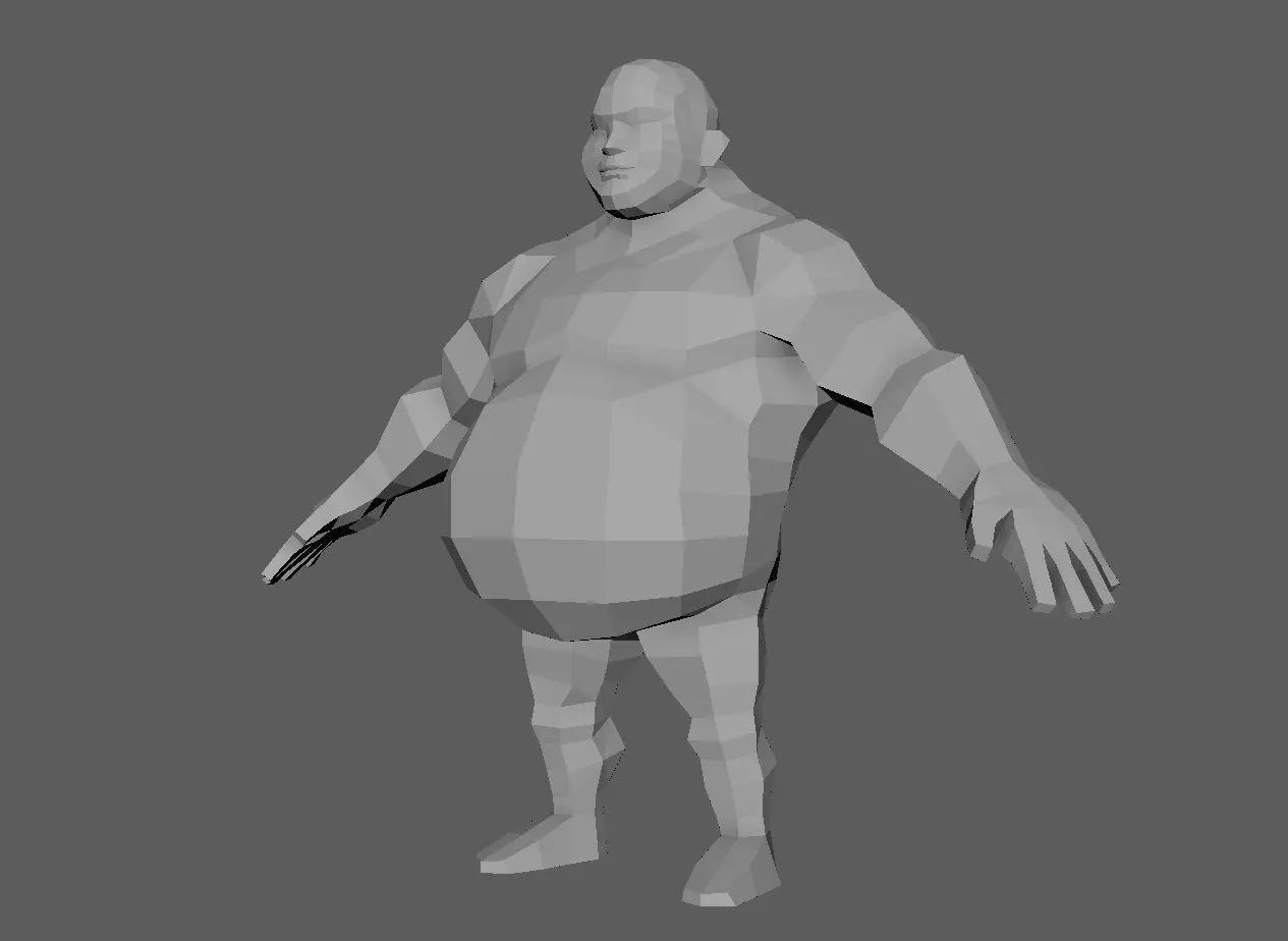Base man 3 Low-poly 3D model_0