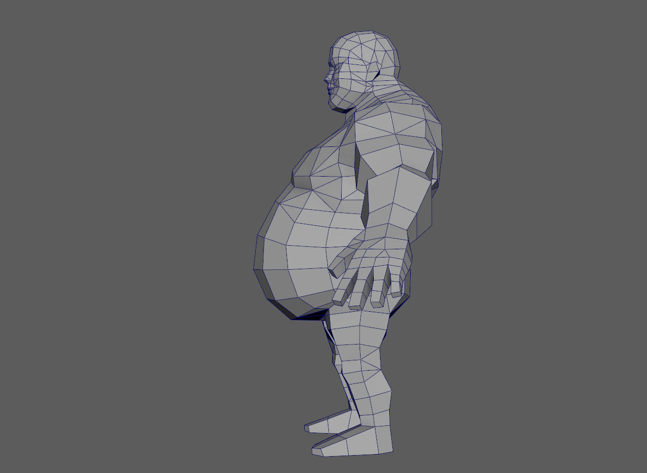 Base man 3 Low-poly 3D model_4