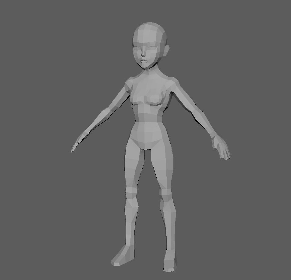base woman Low-poly 3D model_4