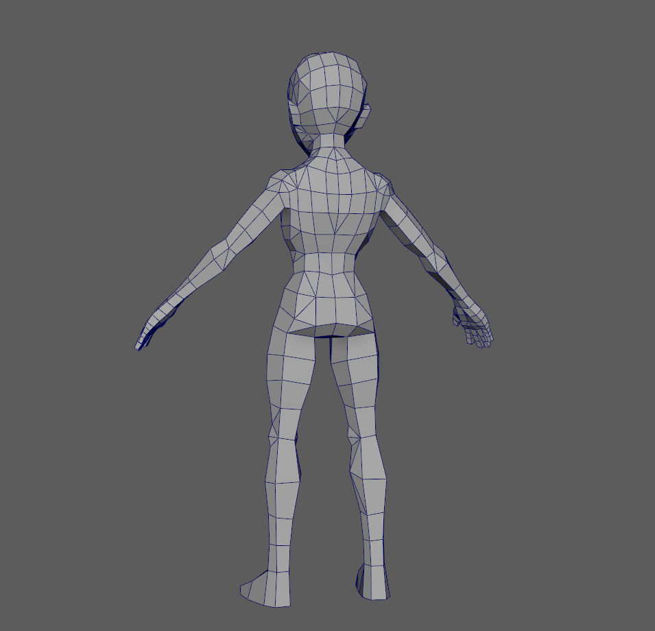 base woman Low-poly 3D model_1