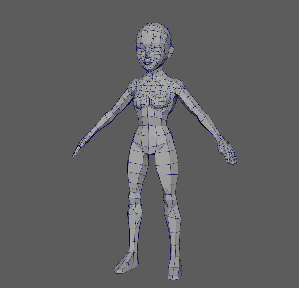 base woman Low-poly 3D model_2