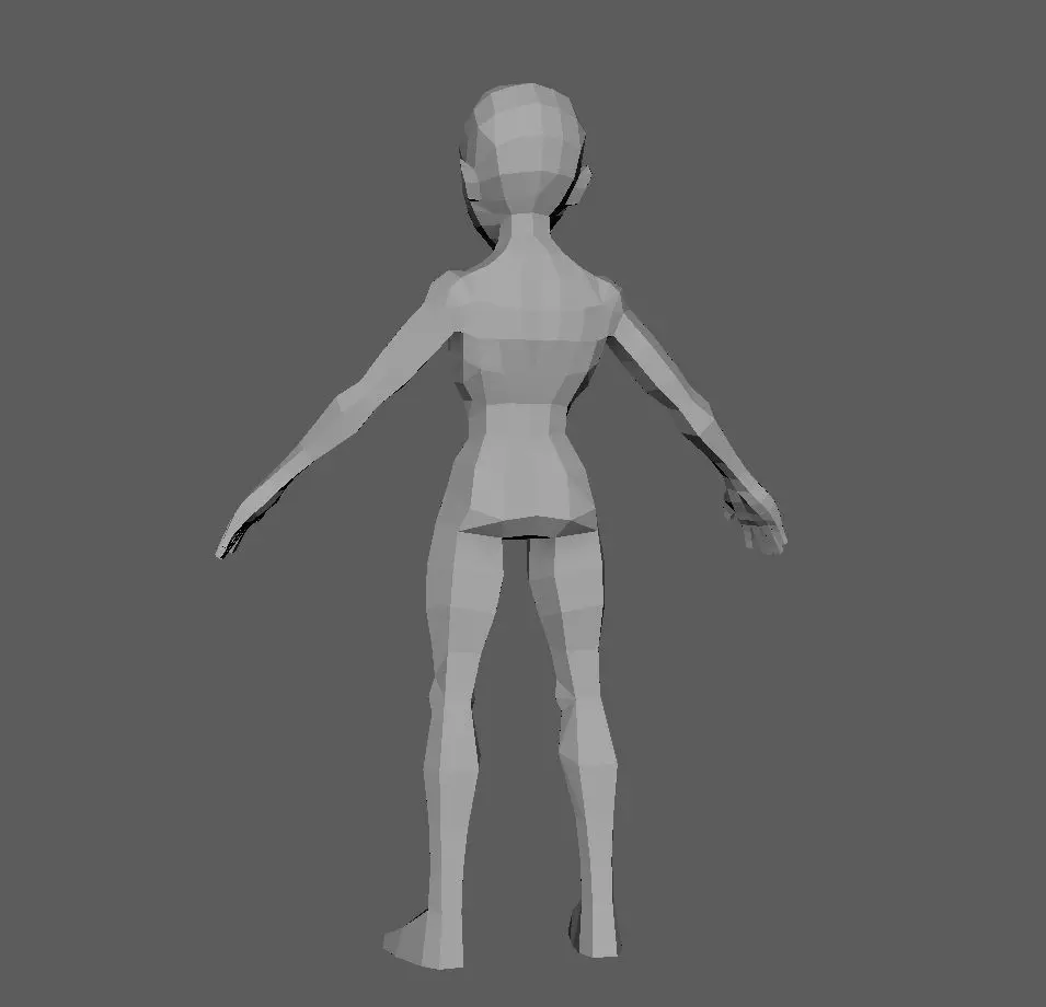 base woman Low-poly 3D model_0
