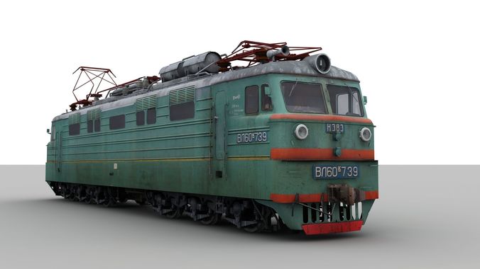 Soviet electirc locomotive VL60 Low-poly 3D model