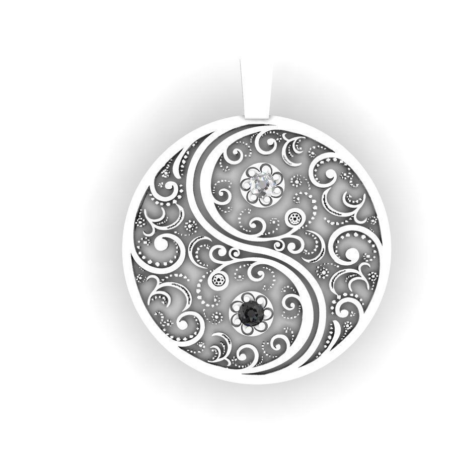  fashion pendant with gems and enamel 3D print model_4