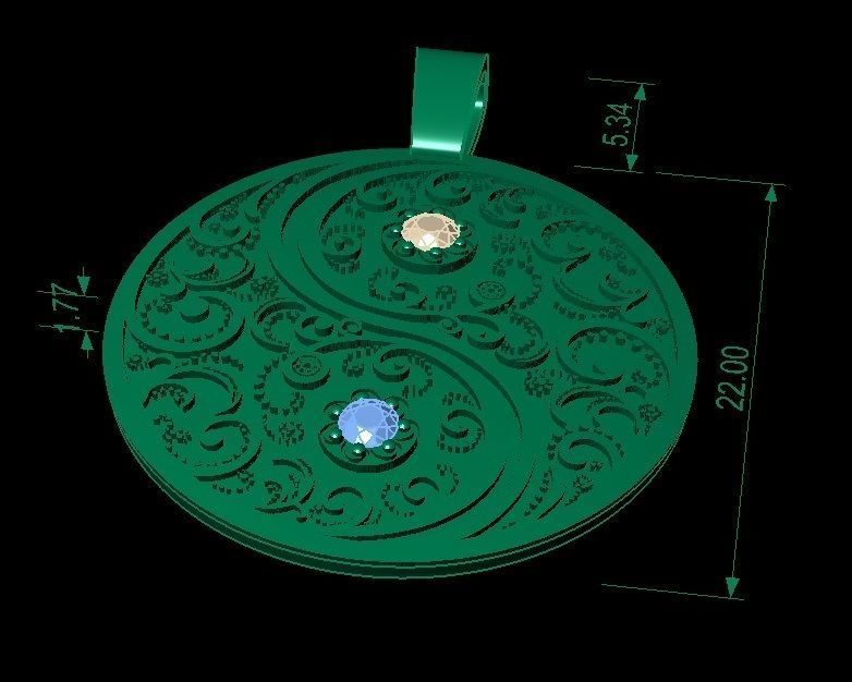  fashion pendant with gems and enamel 3D print model_6