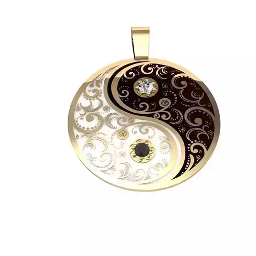  fashion pendant with gems and enamel