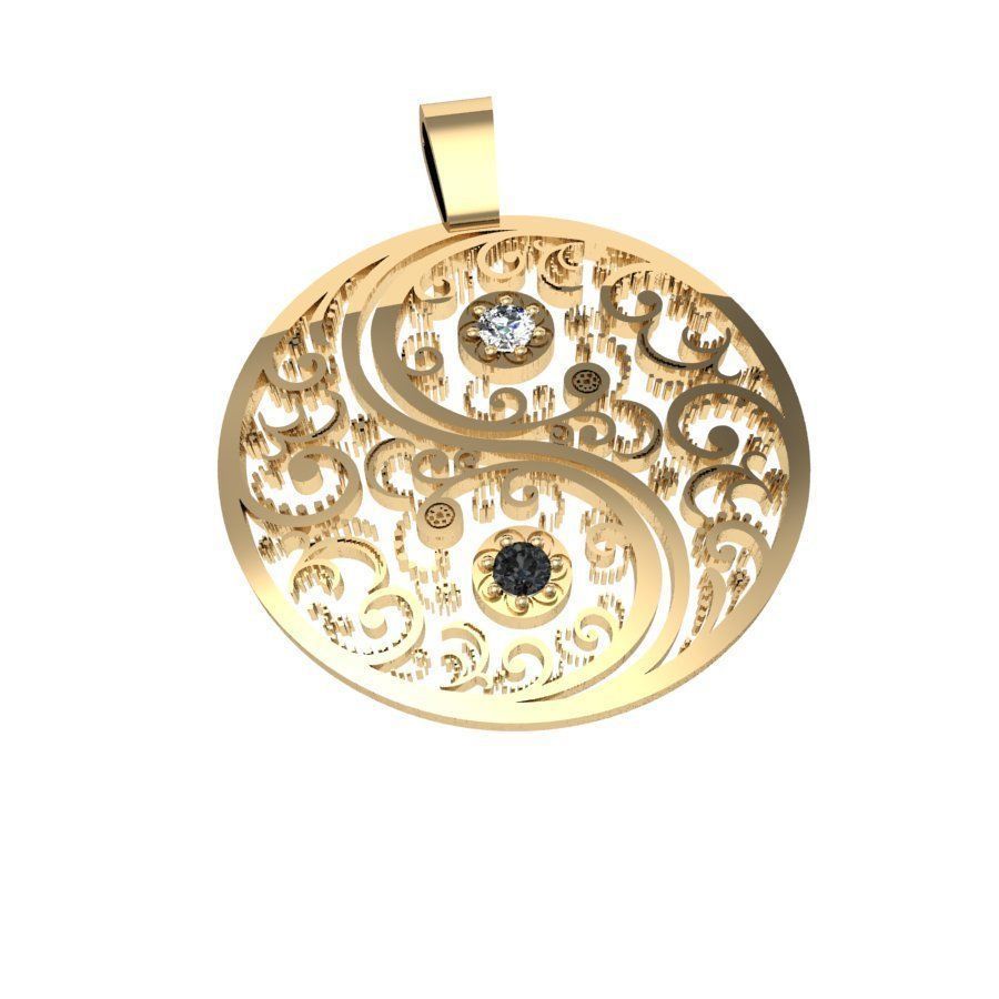  fashion pendant with gems and enamel 3D print model_5