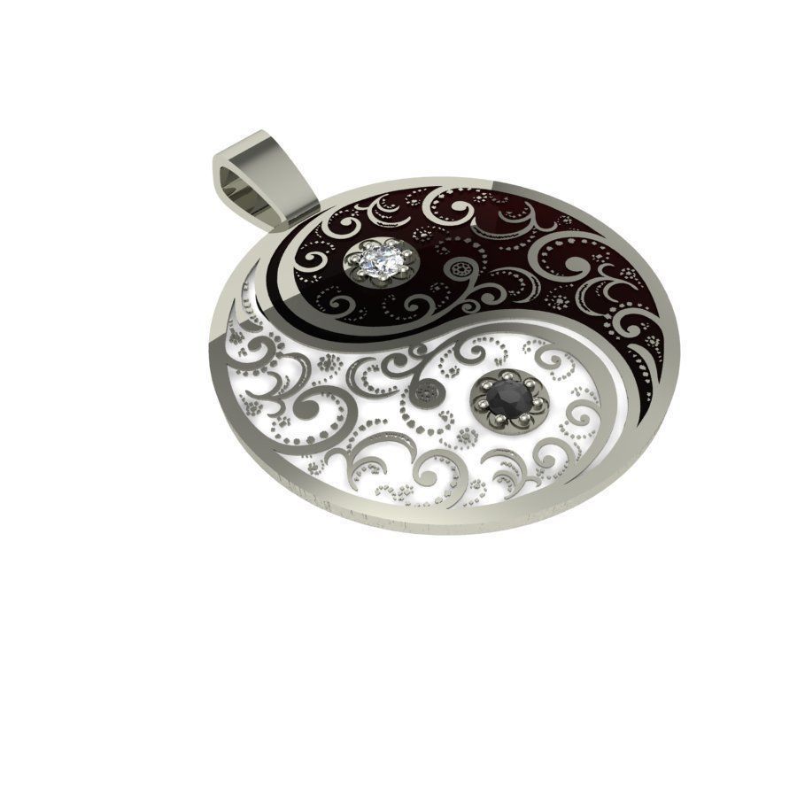  fashion pendant with gems and enamel 3D print model_1