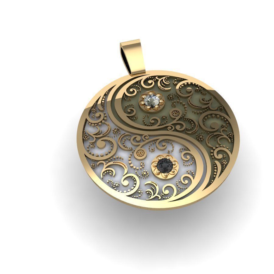  fashion pendant with gems and enamel 3D print model_3