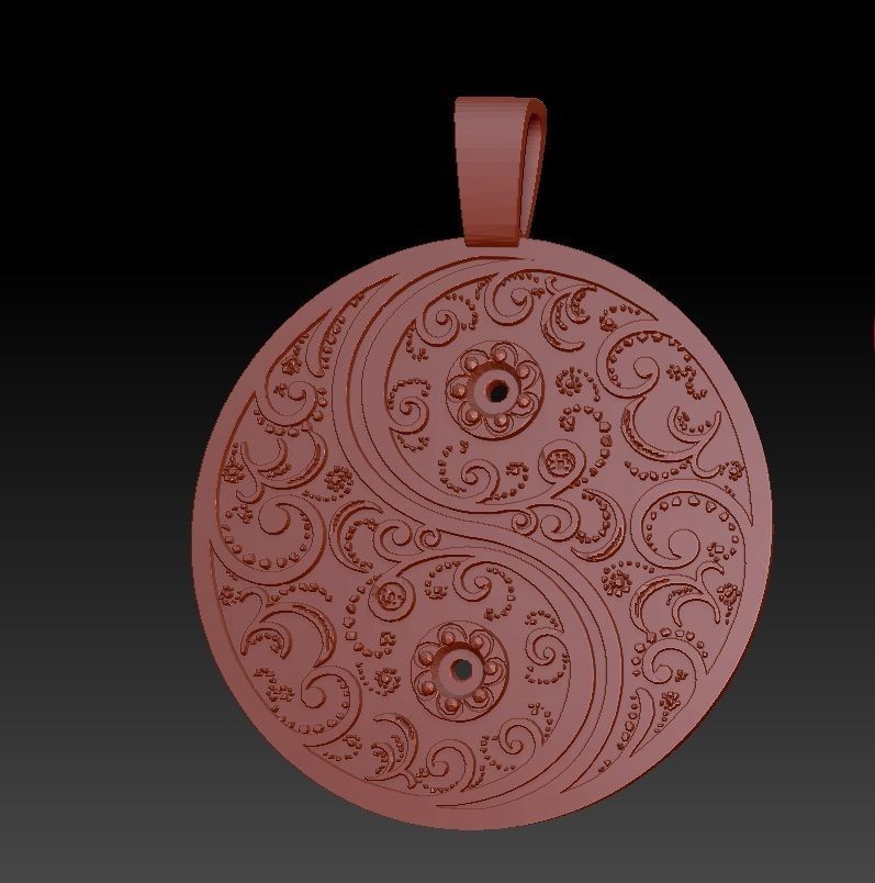 fashion pendant with gems and enamel 3D print model_7