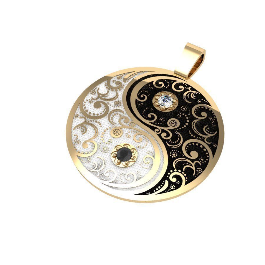  fashion pendant with gems and enamel 3D print model_2