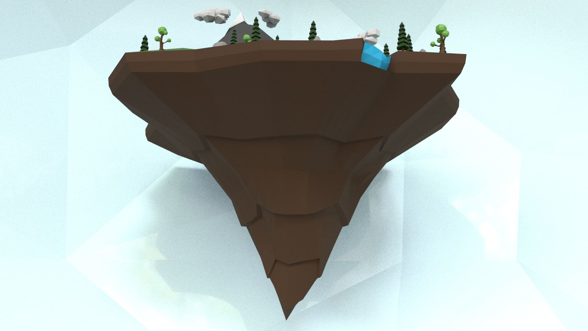 Low Poly Island Scene Low-poly 3D model_2