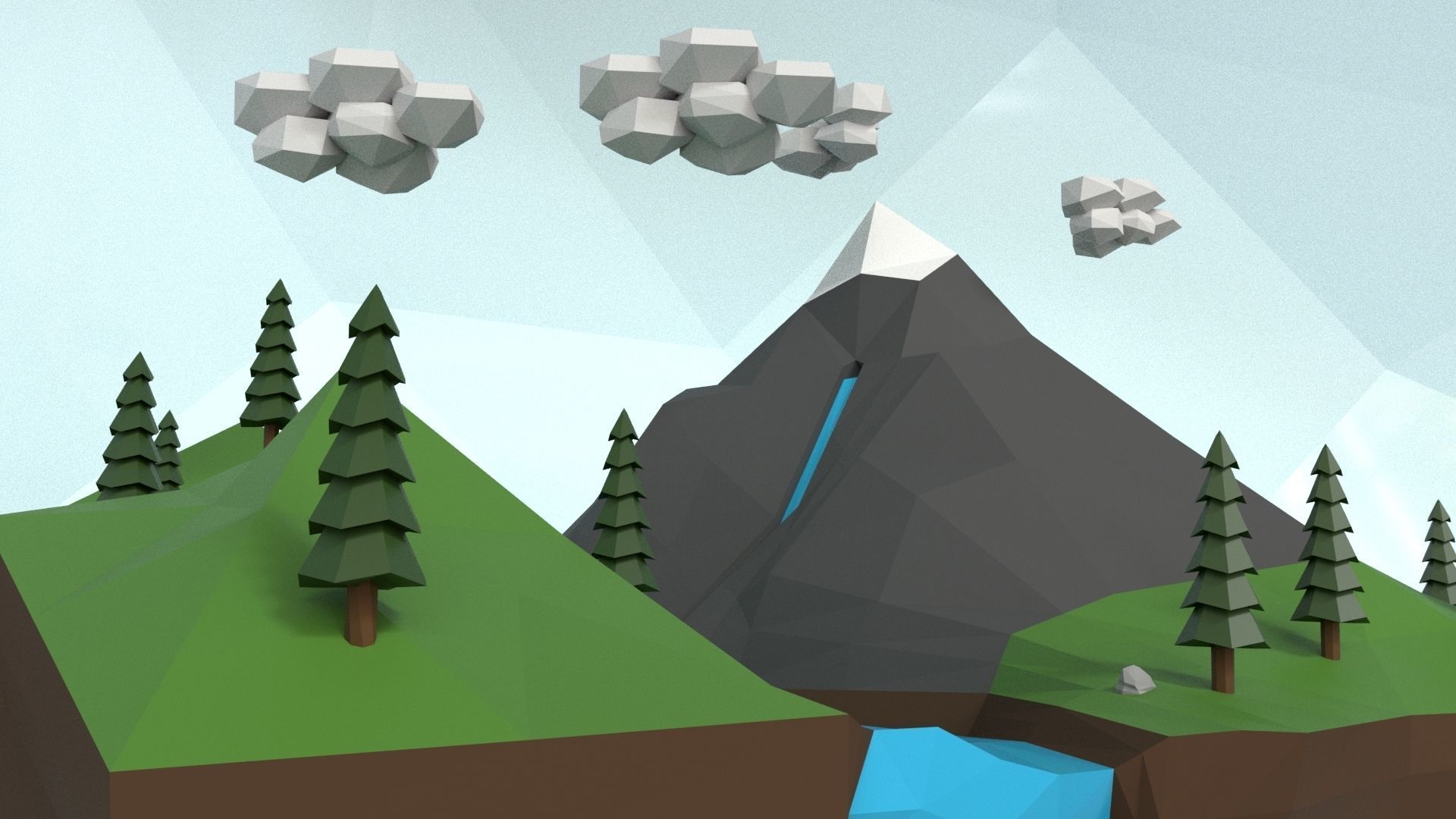 Low Poly Island Scene Low-poly 3D model_21