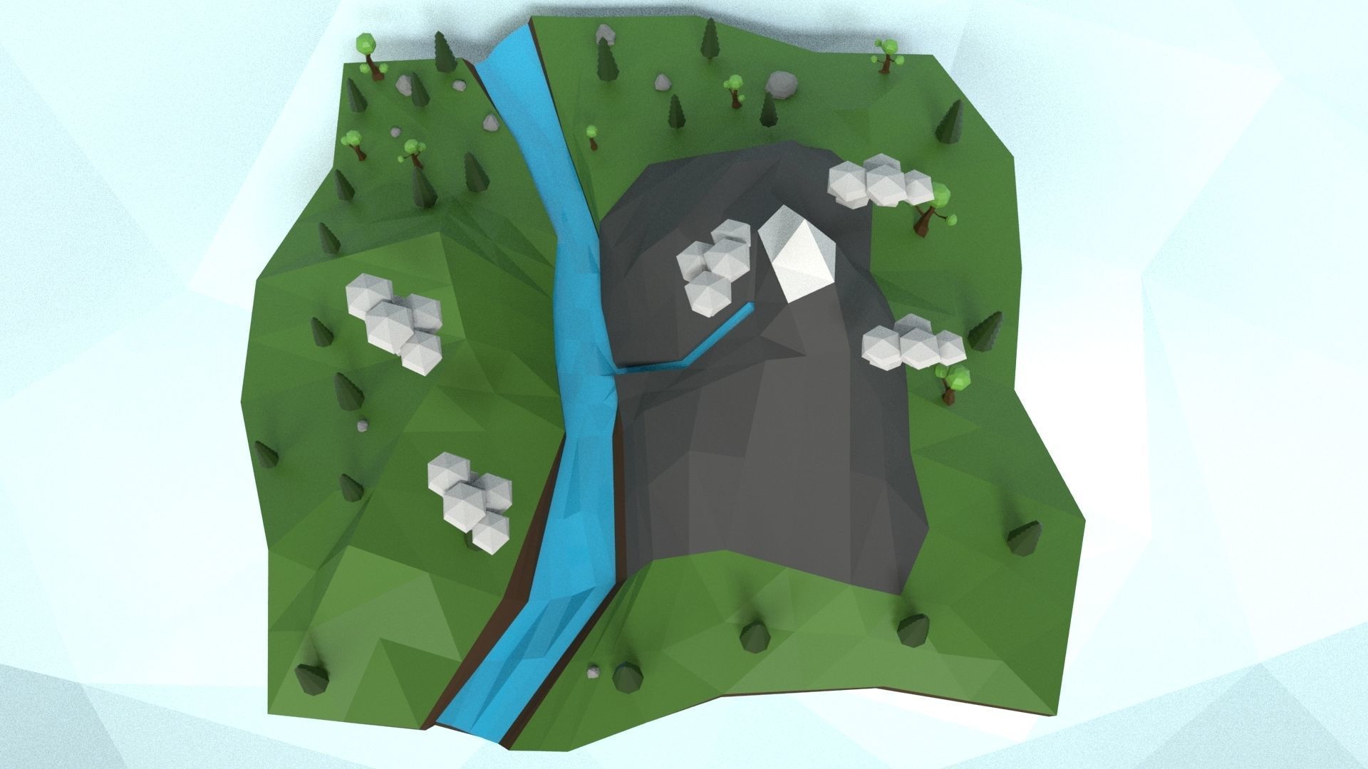 Low Poly Island Scene Low-poly 3D model_19