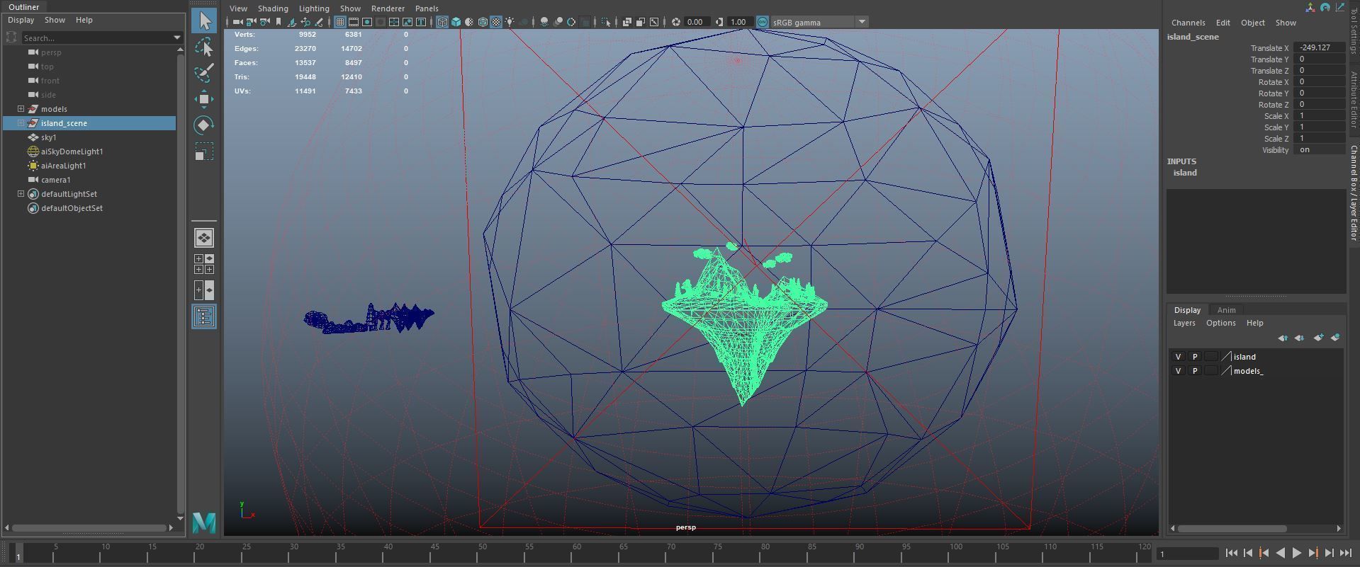 Low Poly Island Scene Low-poly 3D model_60