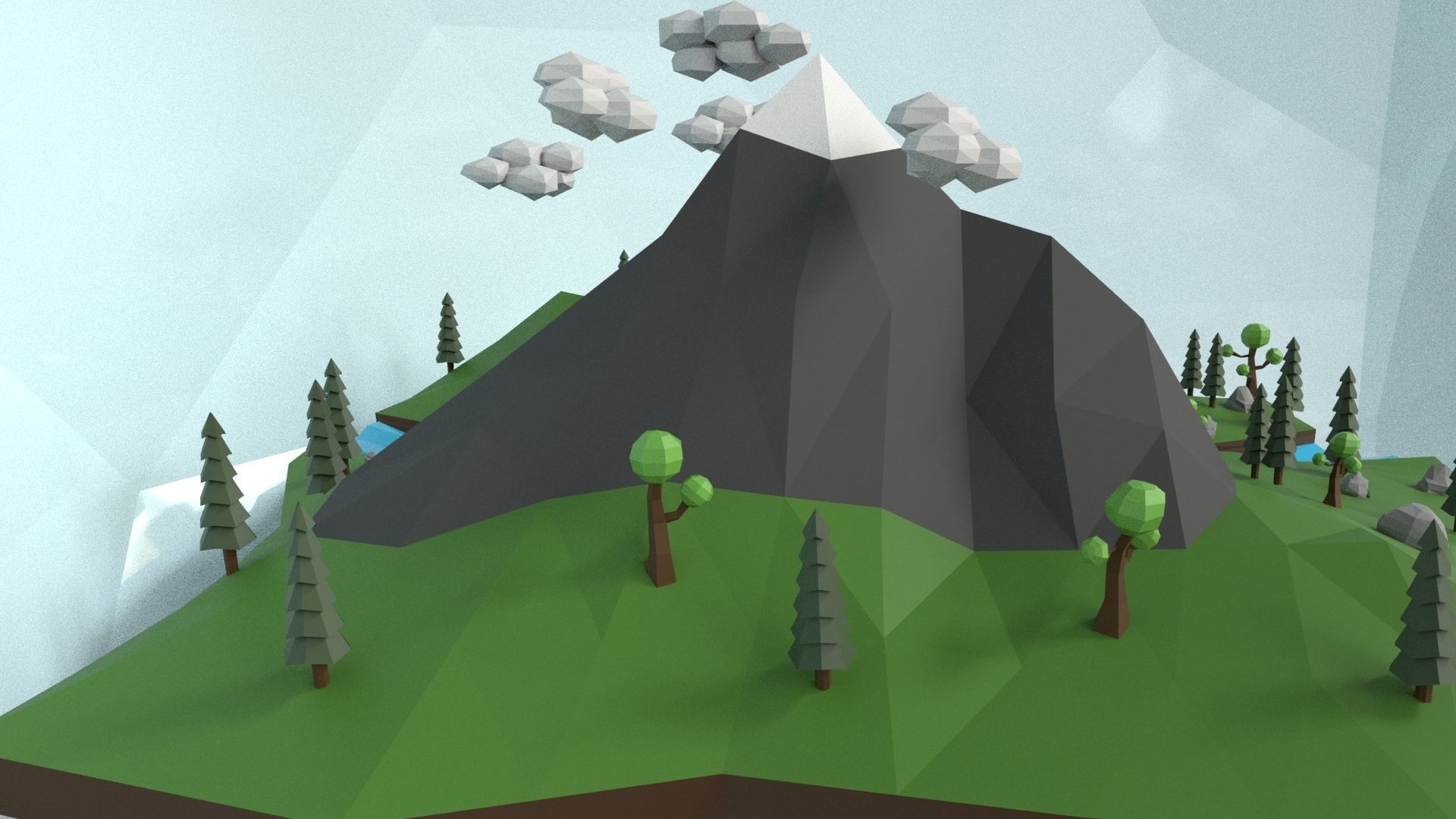 Low Poly Island Scene Low-poly 3D model_36