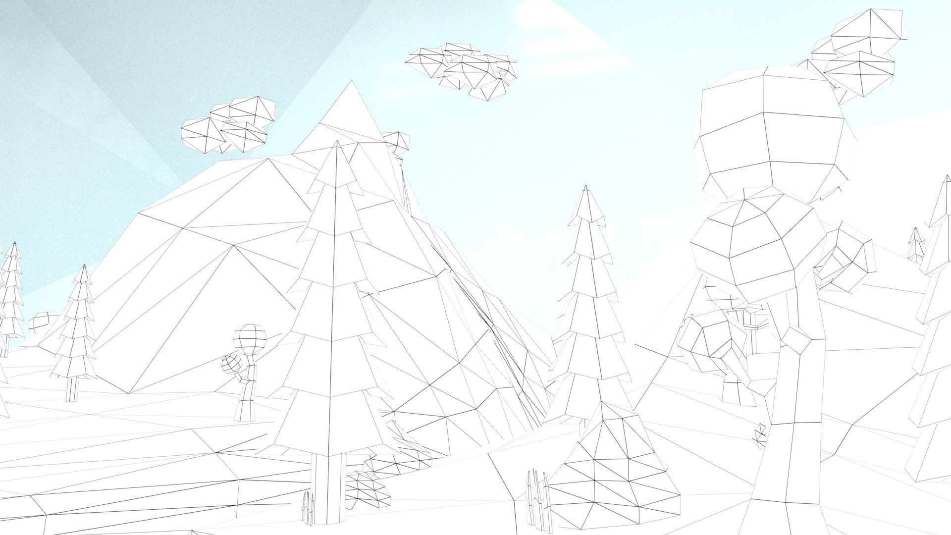 Low Poly Island Scene Low-poly 3D model_32