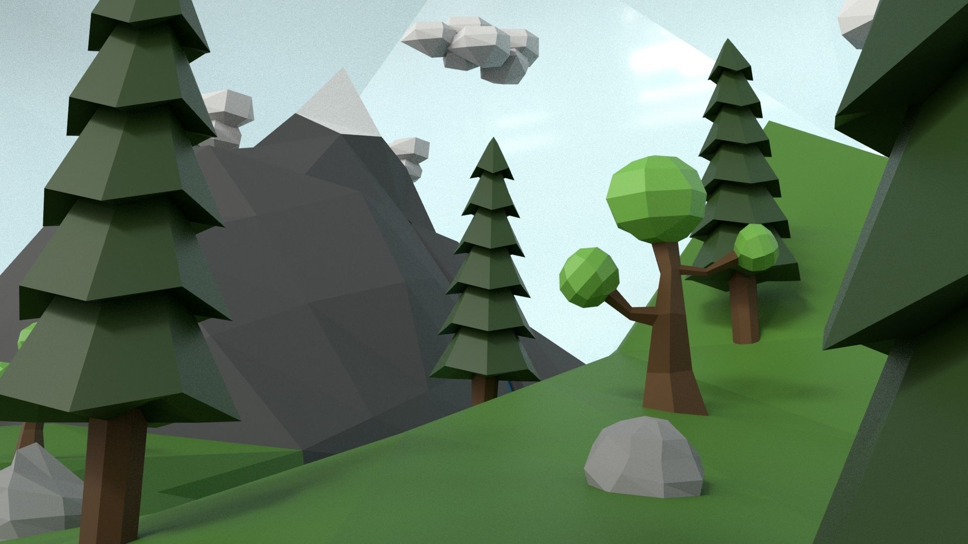 Low Poly Island Scene Low-poly 3D model_43