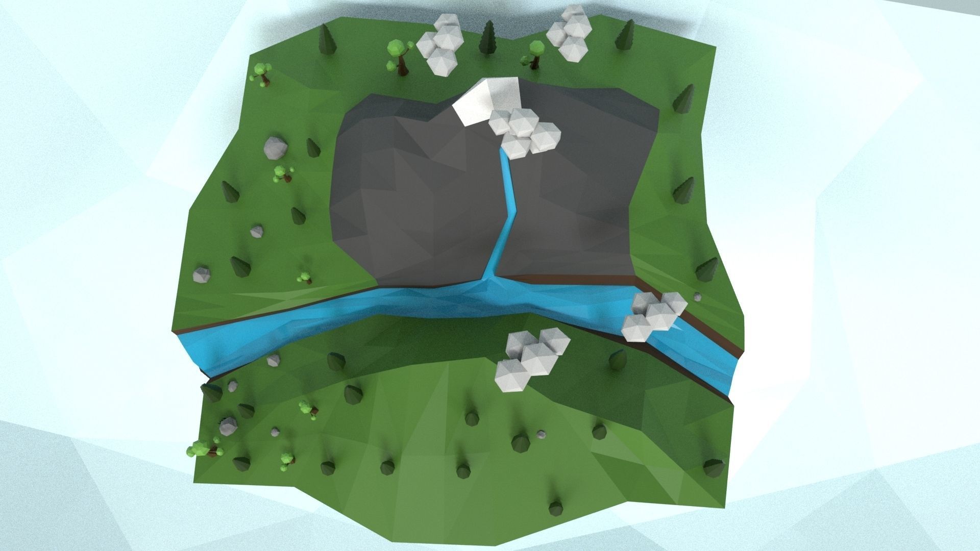 Low Poly Island Scene Low-poly 3D model_11