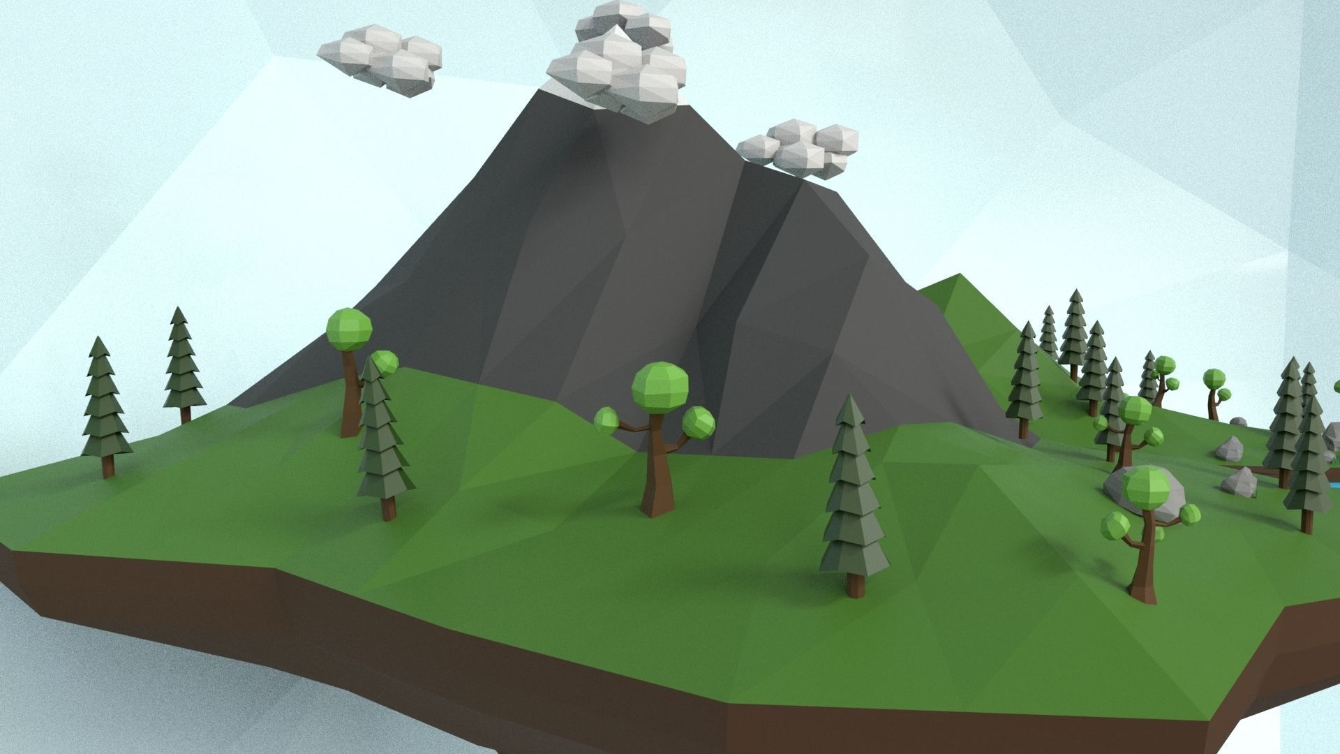 Low Poly Island Scene Low-poly 3D model_34