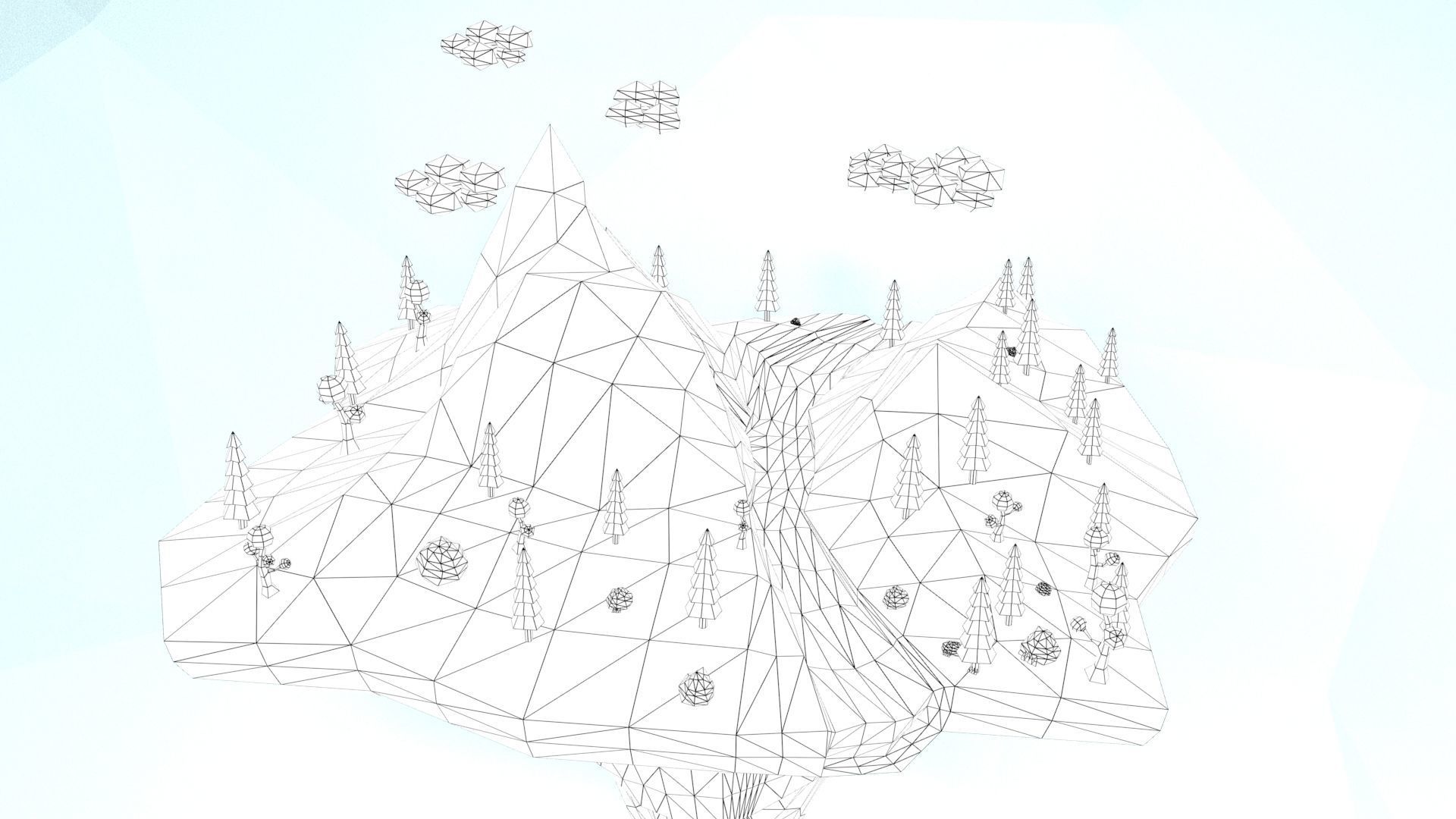 Low Poly Island Scene Low-poly 3D model_6