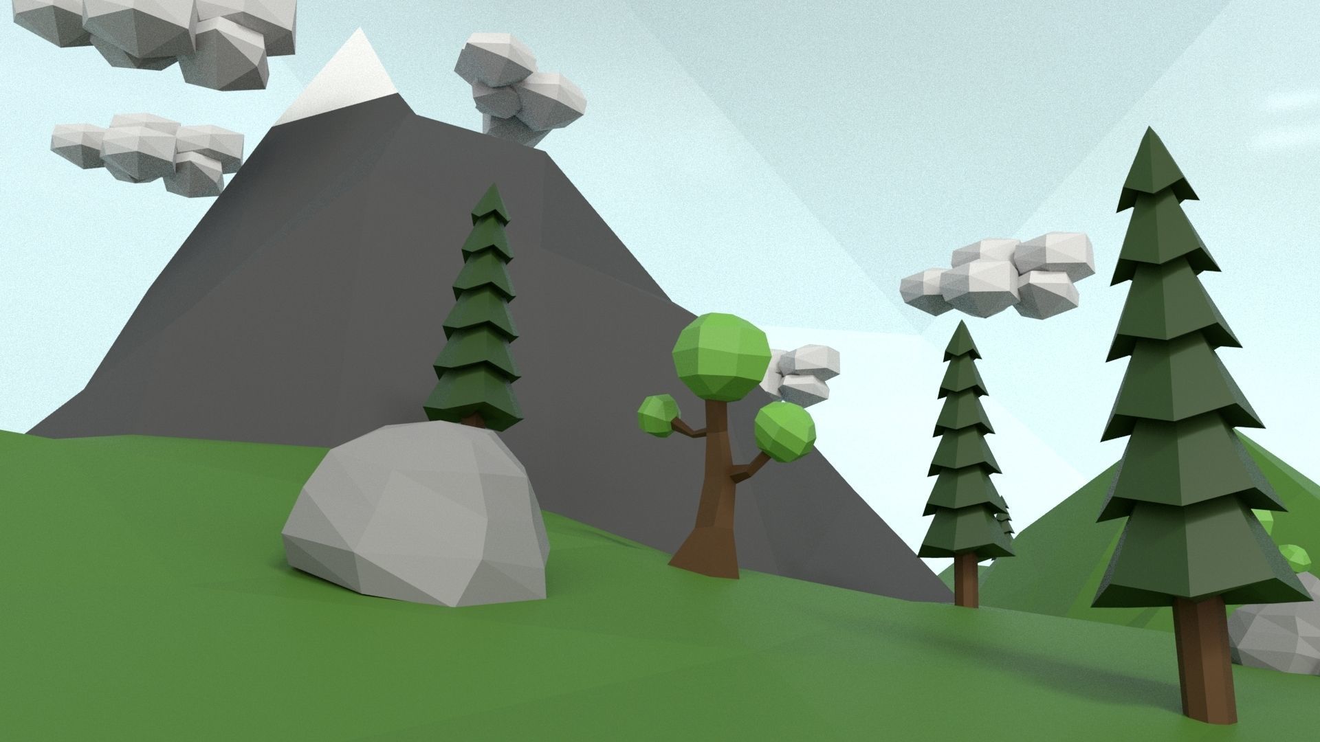 Low Poly Island Scene Low-poly 3D model_41