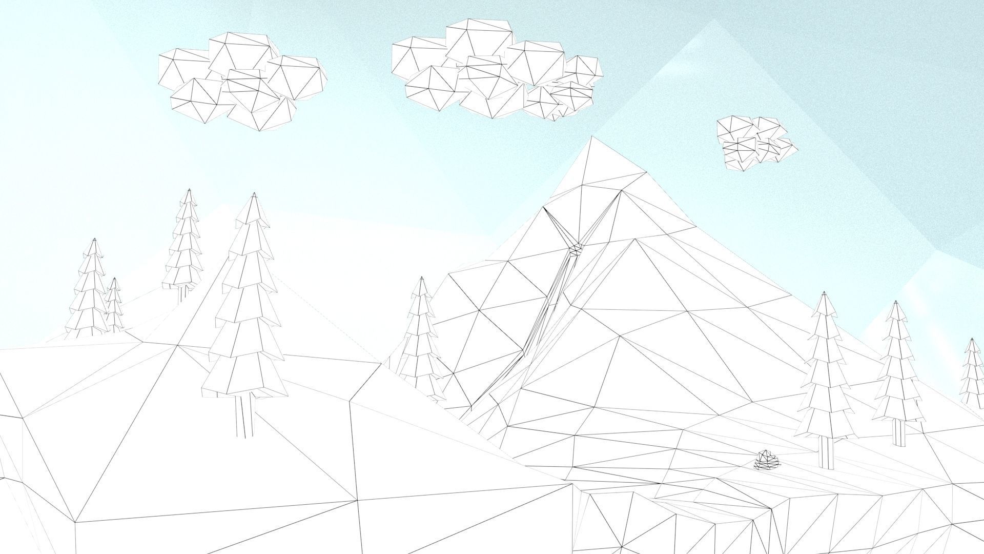 Low Poly Island Scene Low-poly 3D model_22