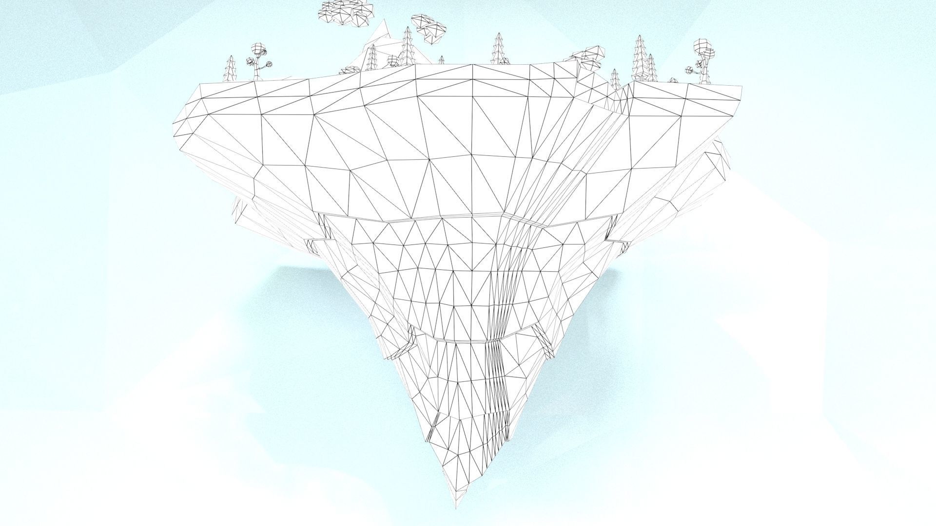 Low Poly Island Scene Low-poly 3D model_3