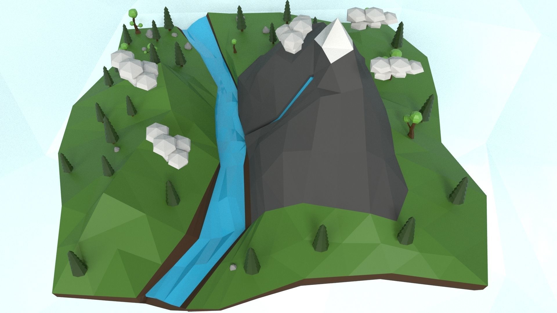 Low Poly Island Scene Low-poly 3D model_16