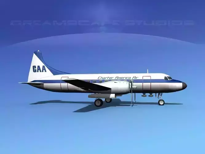 Convair CV-340 Charter America Air 3D model